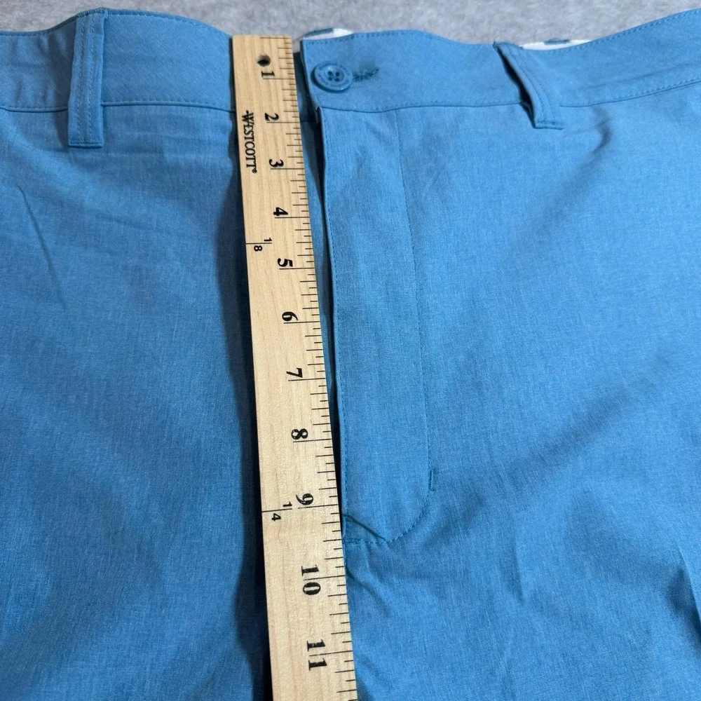 Reebok Golf Mens Flat Front Performance Shorts Blue Stretch Size 44